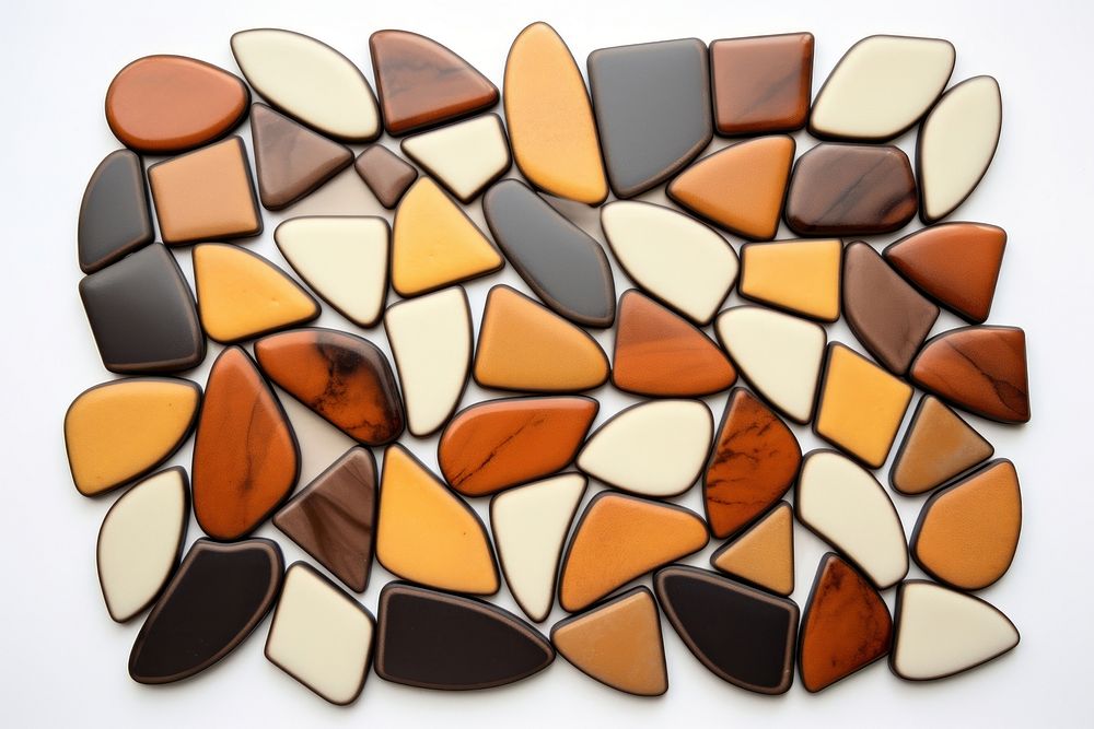 Mosaic tiles of cookies backgrounds pebble shape.