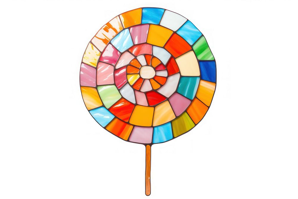 Mosaic tiles of lollipop confectionery shape candy.