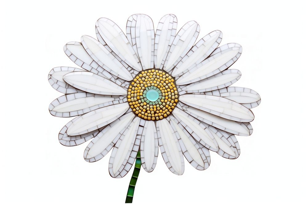 Mosaic tiles of daisy flower nature plant.