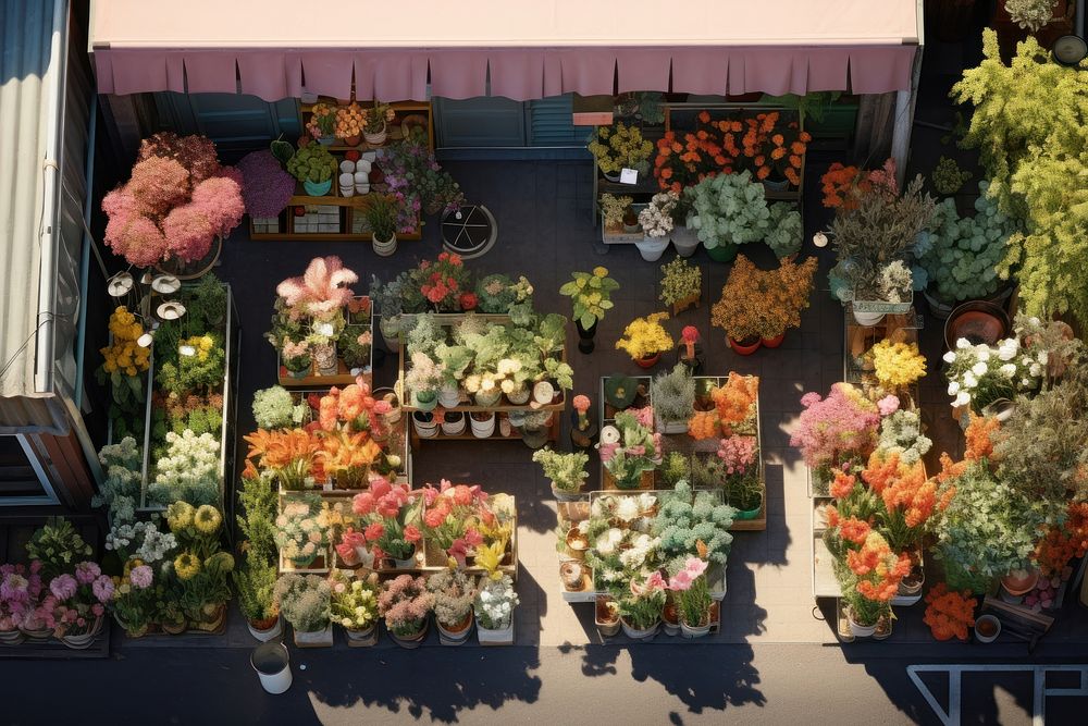 Flower shop market plant food.