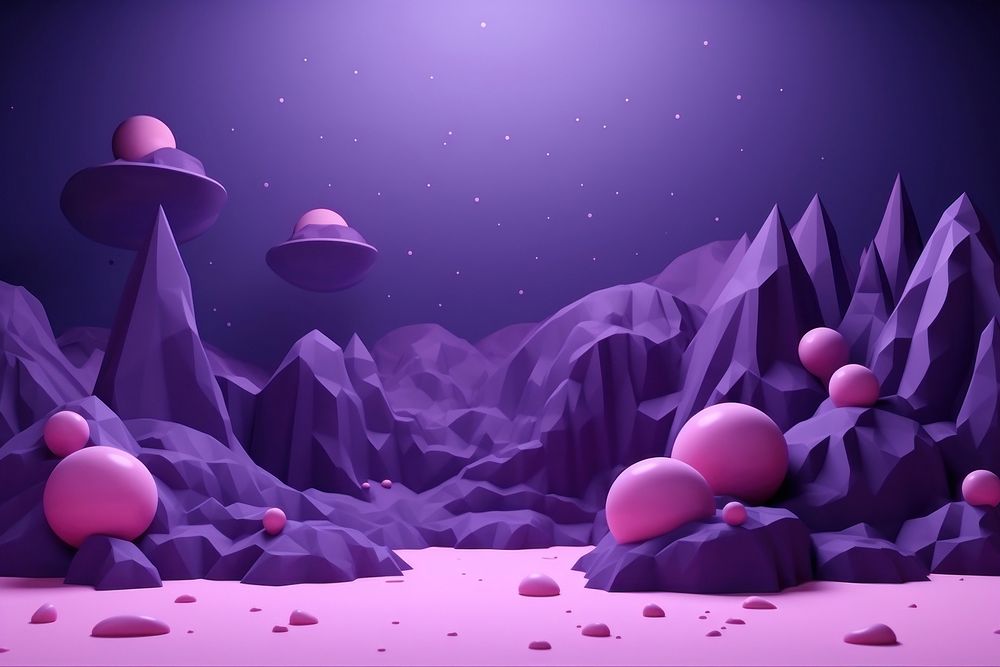 Aliens background purple cartoon nature.