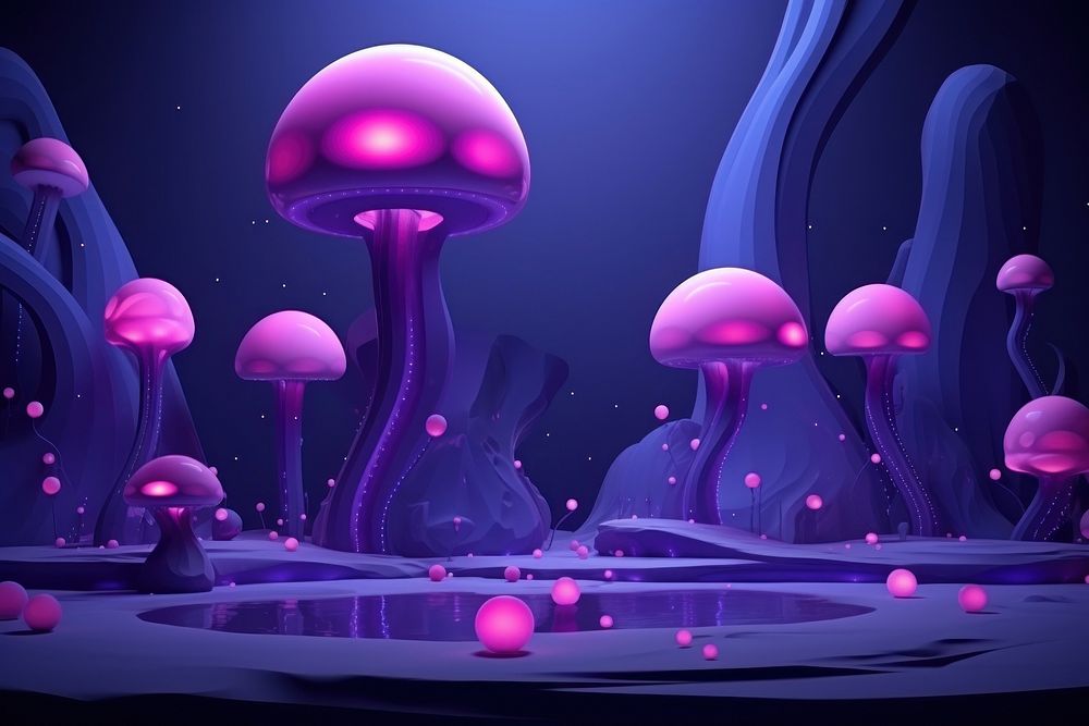 Aliens background purple jellyfish art.