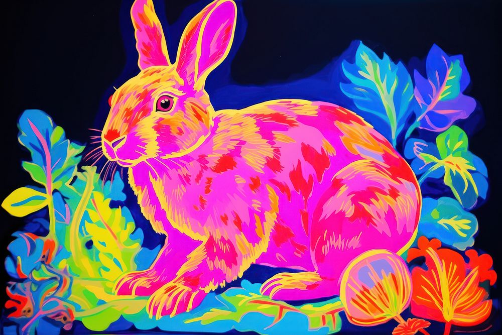Rabbit painting animal rodent.