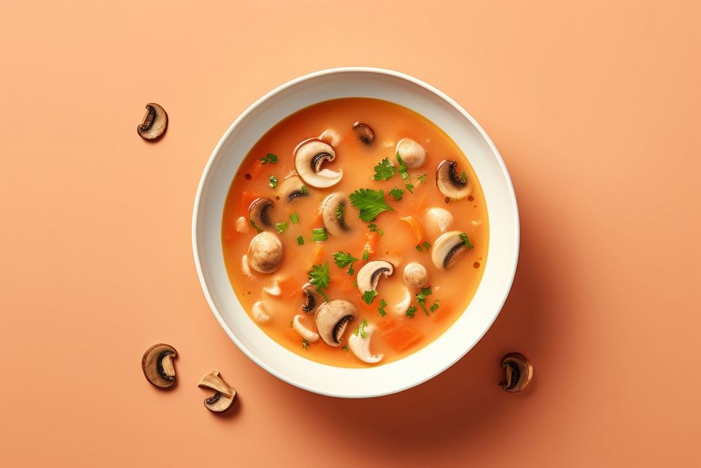 Mushroom soup food meal bowl.
