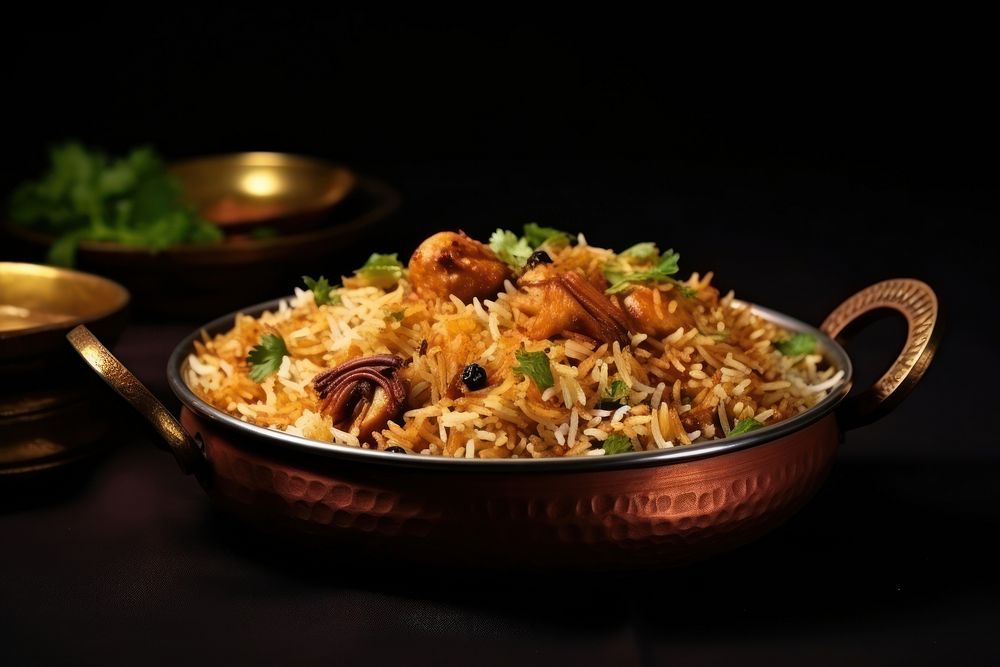 Biryani plate food rice.