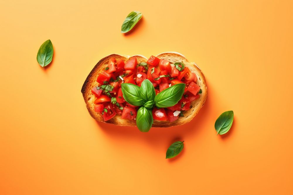Bruschetta food strawberry vegetable.
