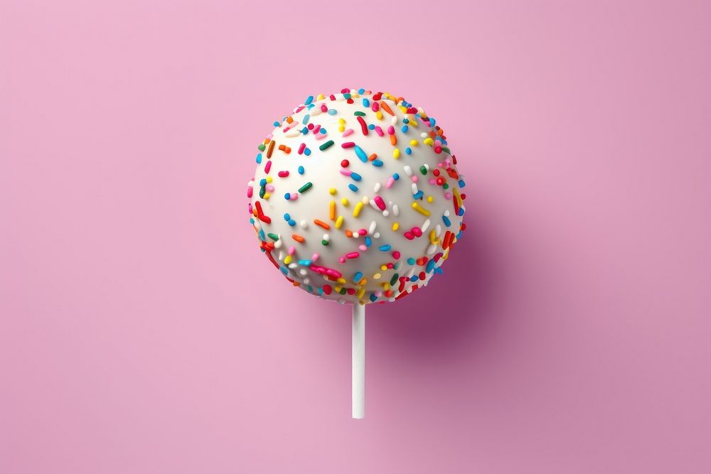 Cake pop sprinkles lollipop dessert.