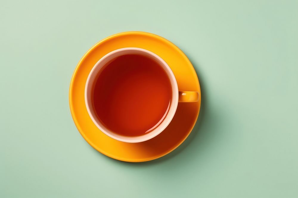 Hot tea saucer drink cup.
