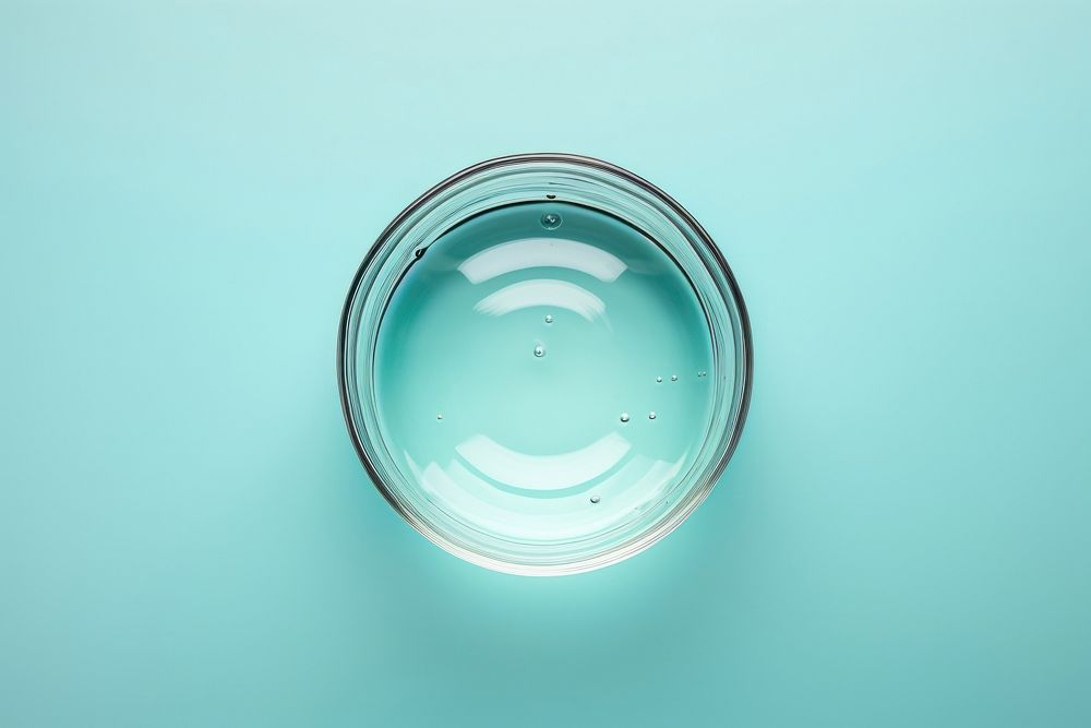Laboratory glass transparent refreshment turquoise.