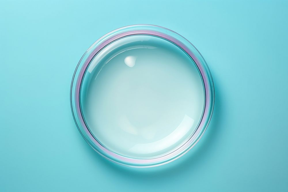 Petri dish transparent refreshment turquoise.