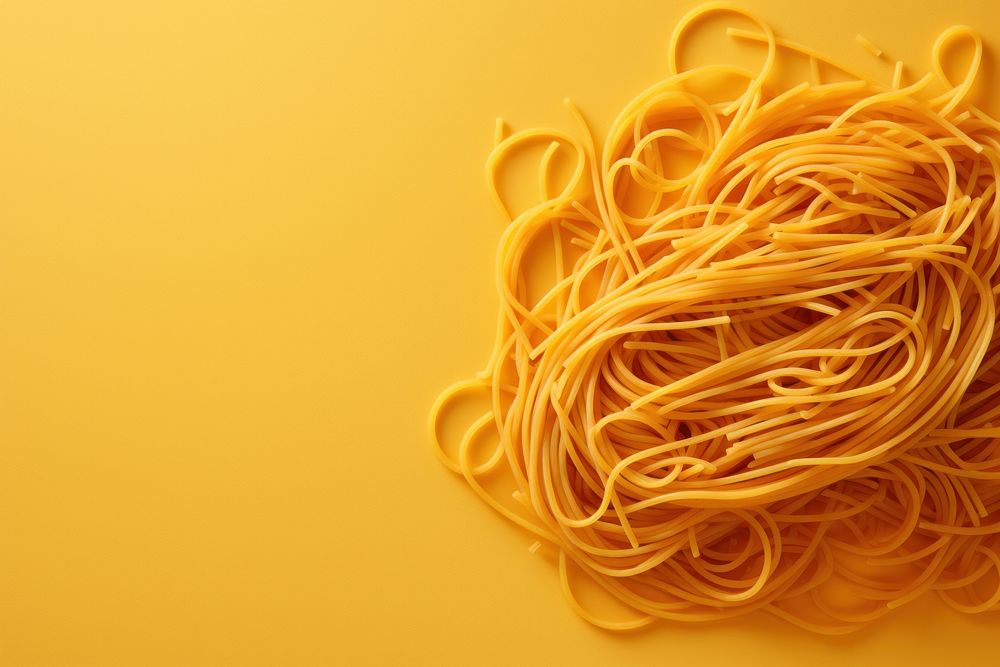 Spaghetti yellow vermicelli fettuccine.