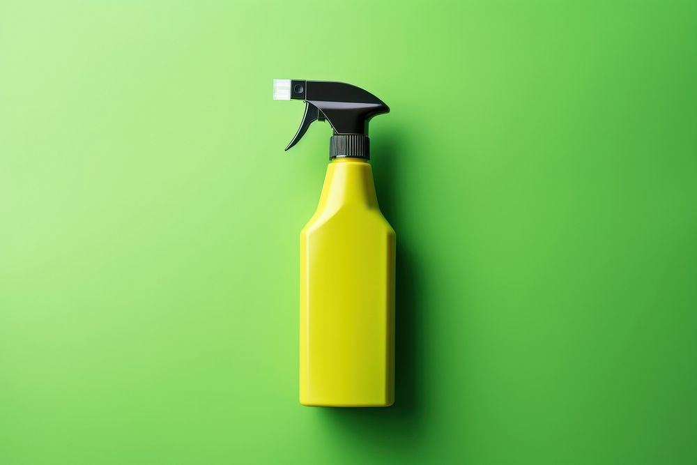 Spray cleaner container yellow bottle.