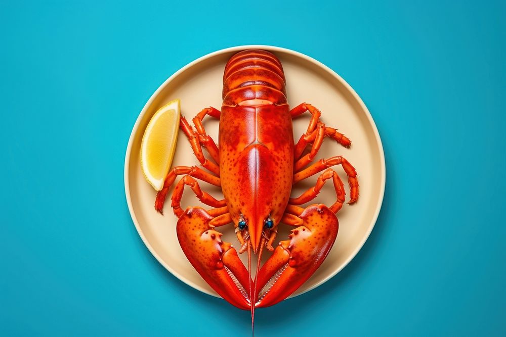 Lobster seafood animal plate.