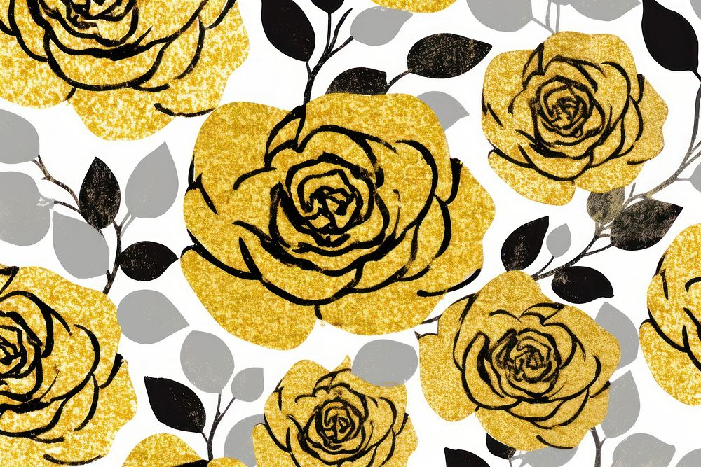 Gold rose pattern background backgrounds | Free Photo Illustration