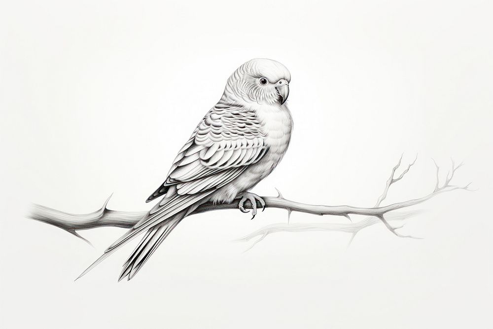 Budgie drawing animal parrot.