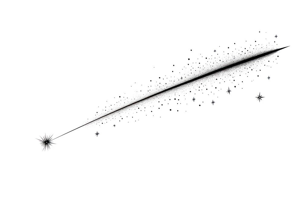 Shooting star line constellation monochrome.