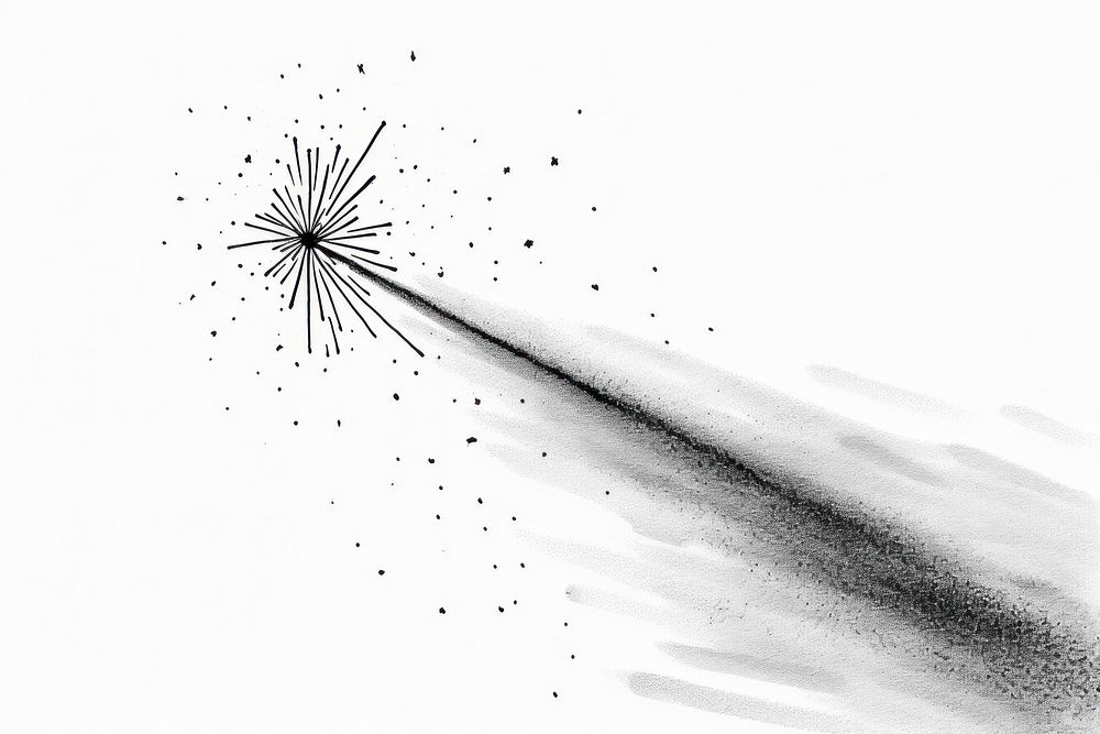Shooting star fireworks outdoors drawing.