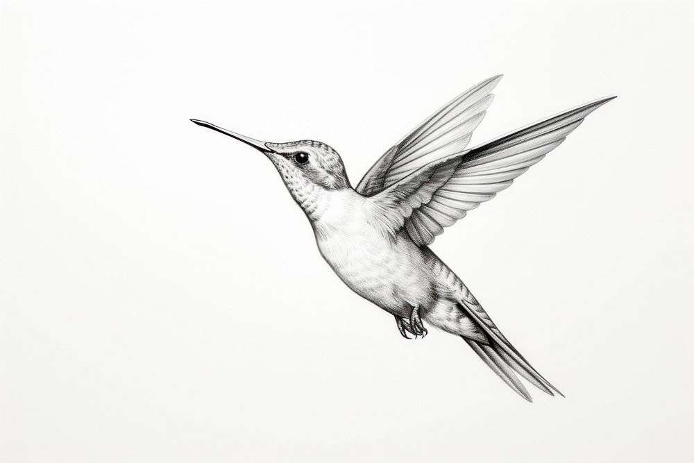 Hummingbird drawing animal sketch.