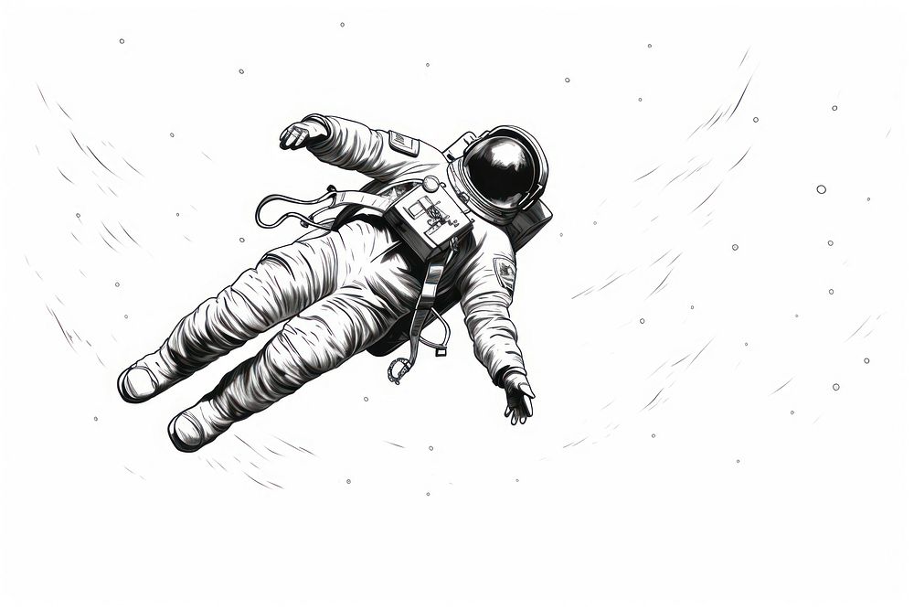 Astronaut drawing sketch adult.