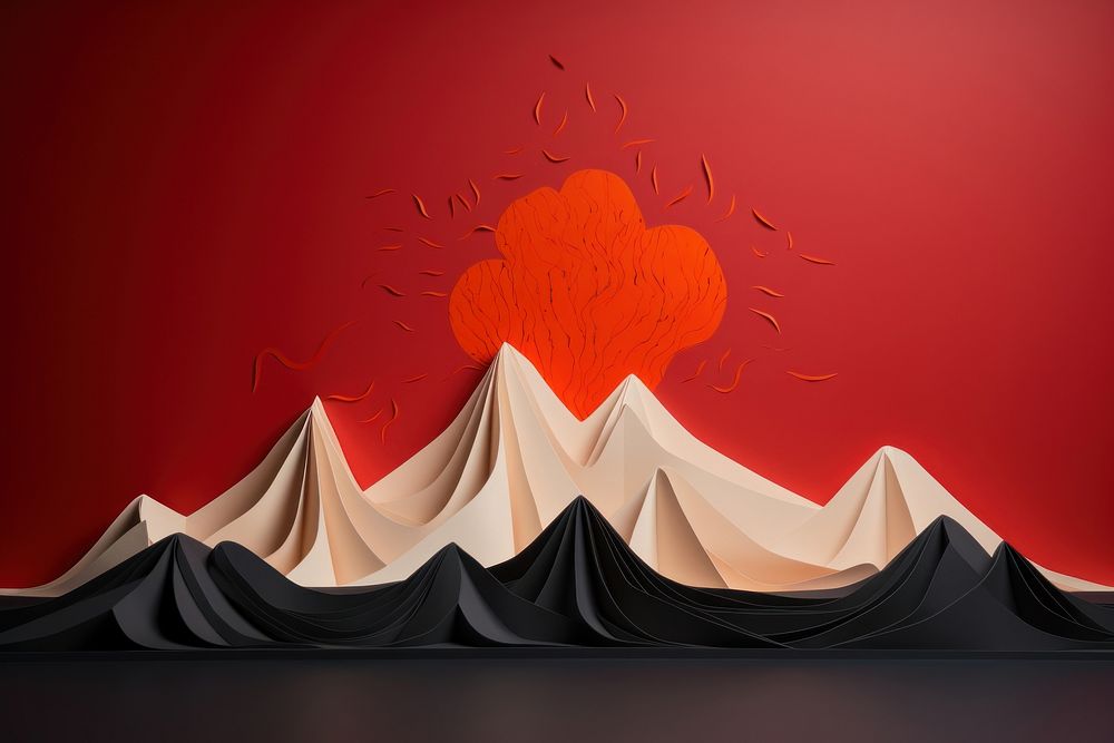 Volcanic eruption art creativity landscape.