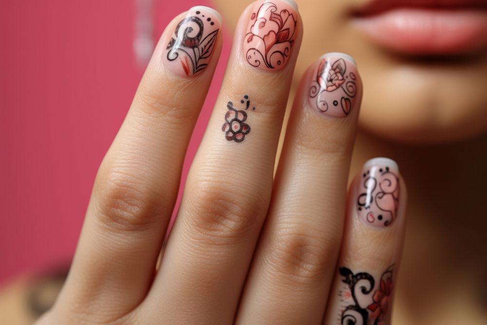 Women nail pattern finger.