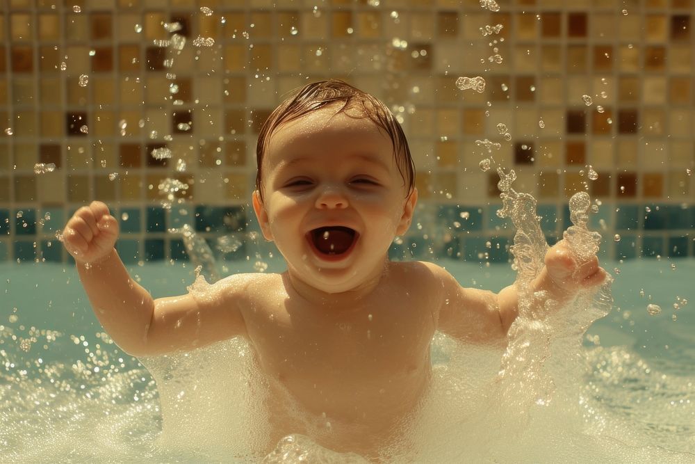 Baby bathing photography swimming.