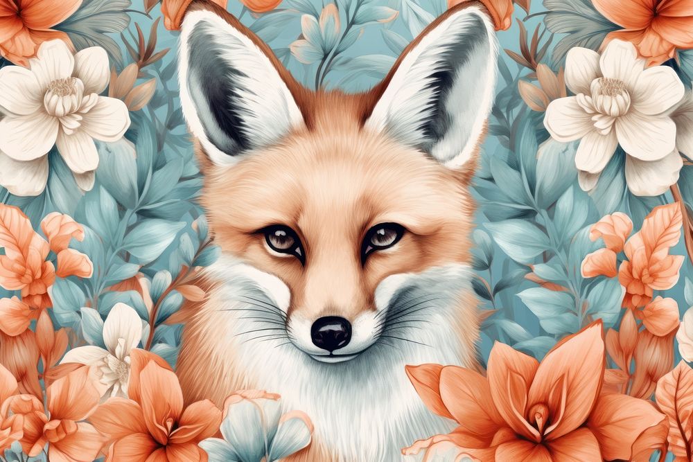 Fox backgrounds pattern mammal.