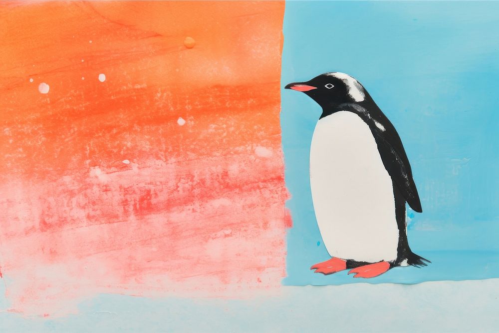 Penguin animal bird art.