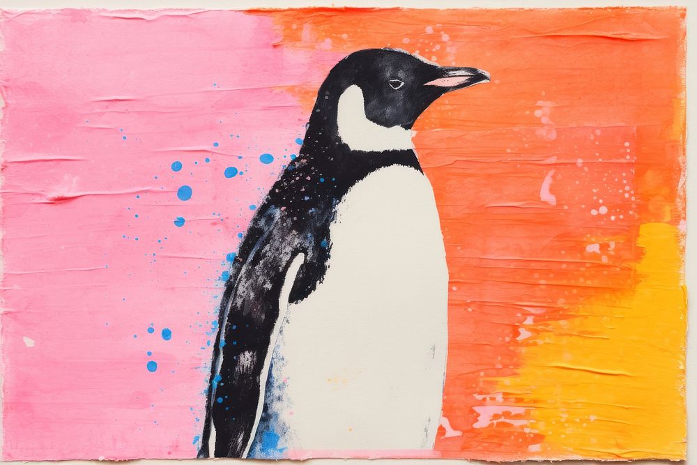 Penguin animal bird art.