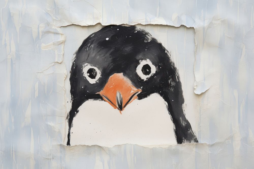 Penguin art wildlife painting.