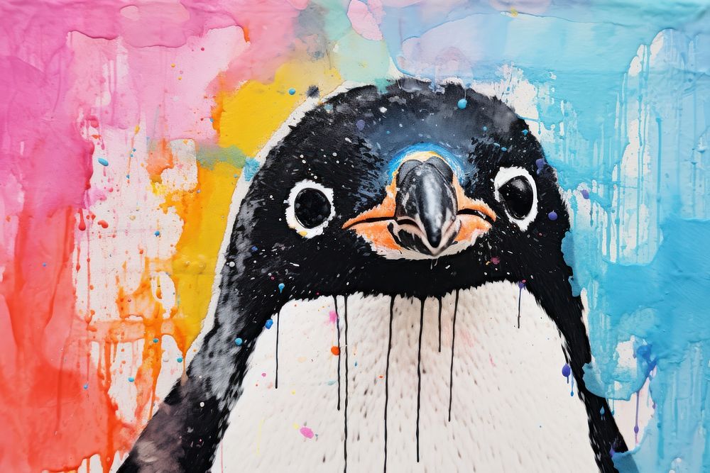 Penguin art painting animal.