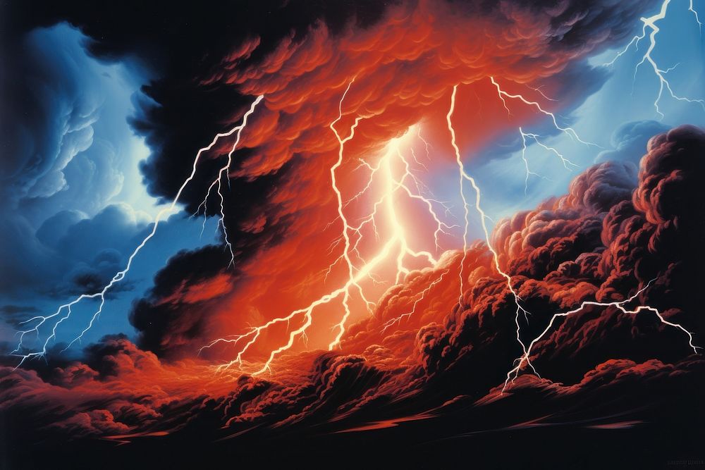 Storm thunderstorm lightning outdoors.