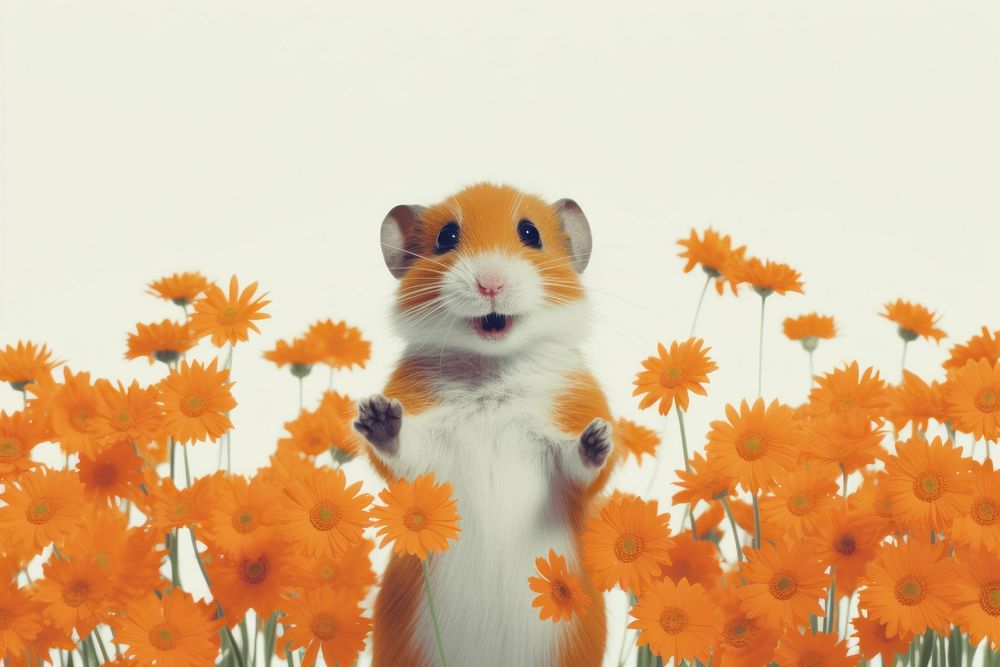Hamster flower animal mammal.