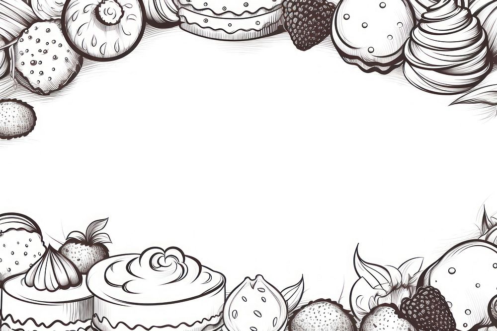 Desserts drawing backgrounds sketch.