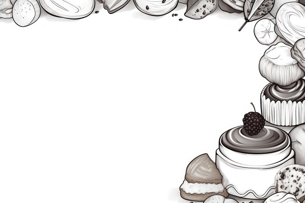 Desserts drawing backgrounds sketch.