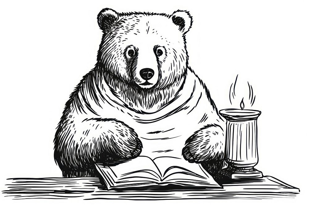 A book bear drawing sketch.