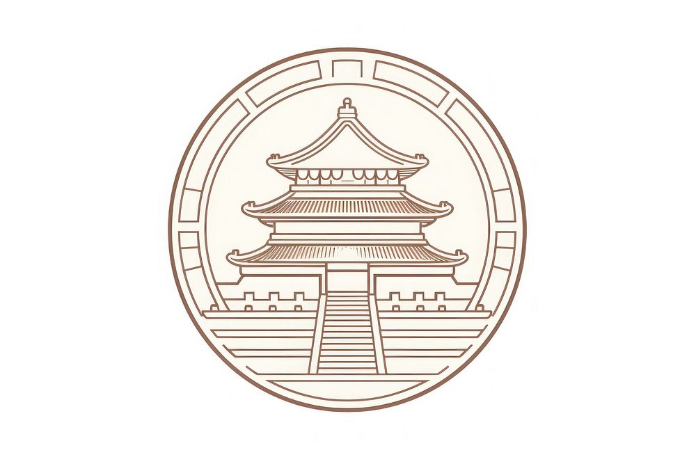 Chinese money logo architecture calligraphy.