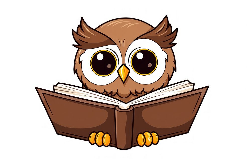 A book reading publication owl.