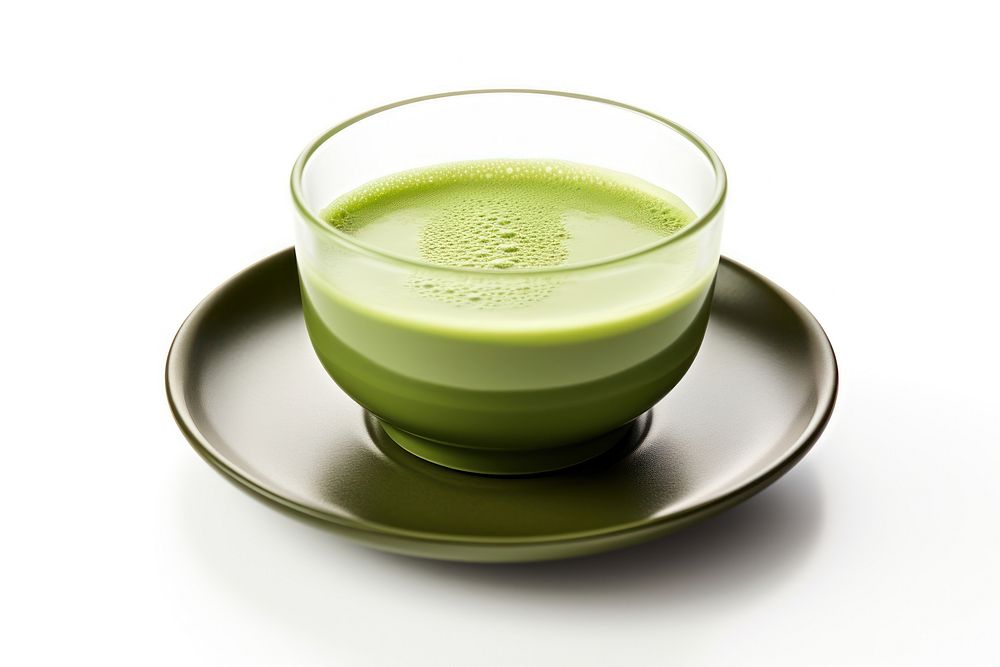Matcha green tea cup drink juice.