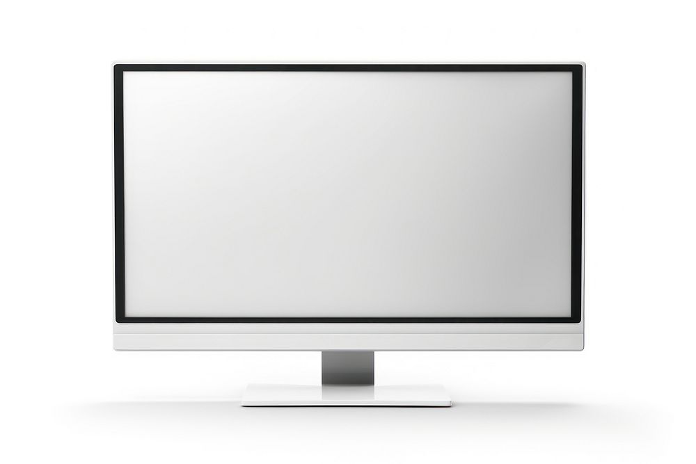 Screen television white white background.