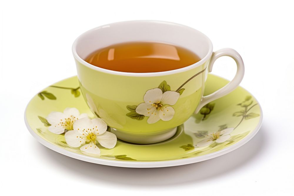 Tea saucer flower drink.