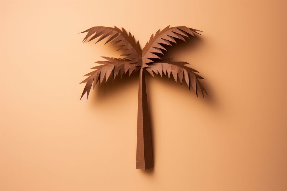 2D coconut tree symbol art origami pattern.
