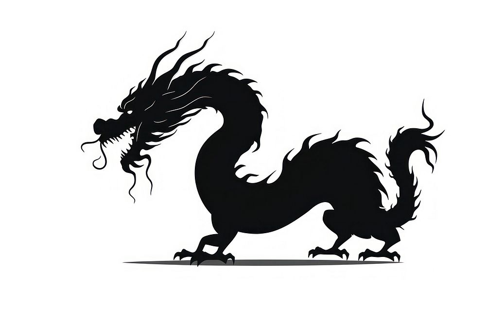 Chinese dragon silhouette animal mammal.