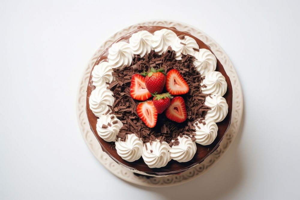 Dessert cake cream plate.