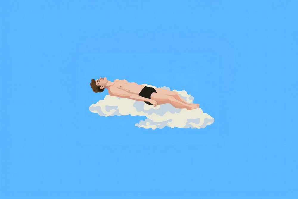 Cloud swimming adult relaxation.