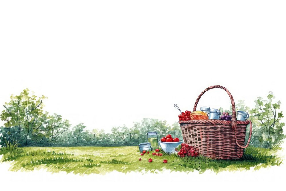 Picnic basket white background picnic basket.