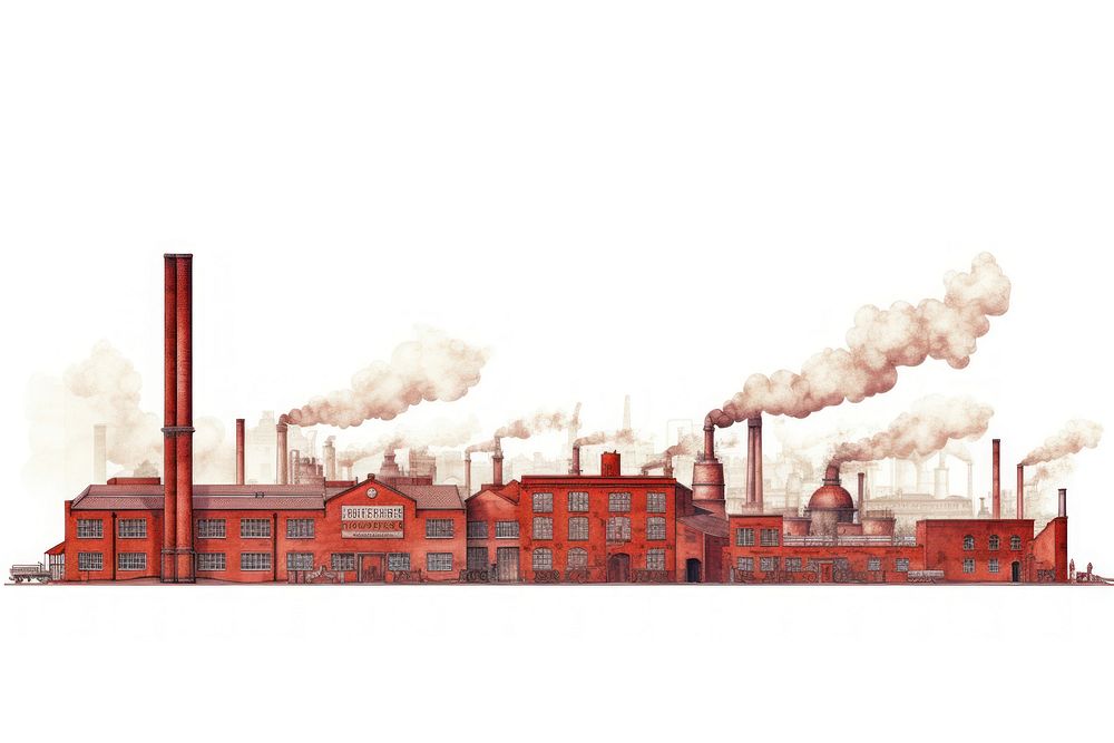 Factory architecture pollution smoke.