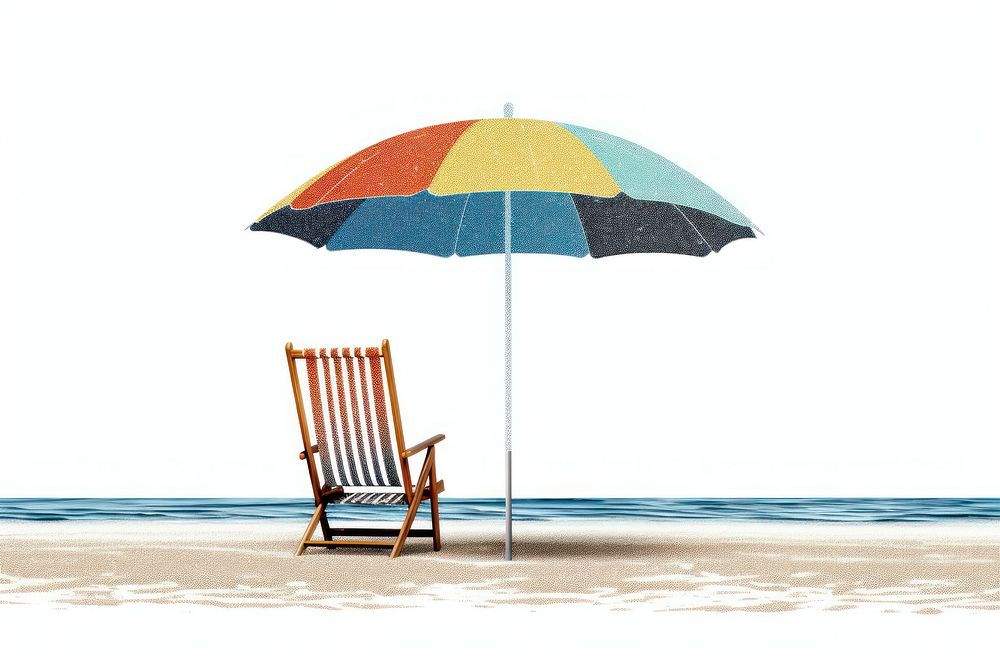 Chair beach furniture umbrella.