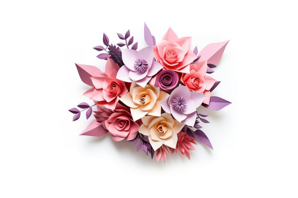 Bouquet floral border flower paper origami.