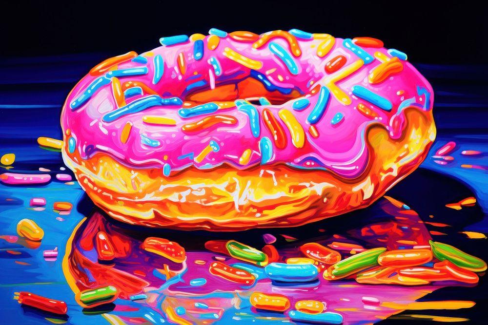 A donut painting dessert food.